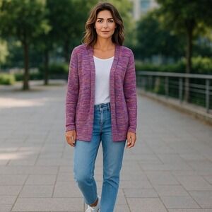 Cecilia‎ Colorful Knit Cardigan Sweater Women's Open Front Layering L